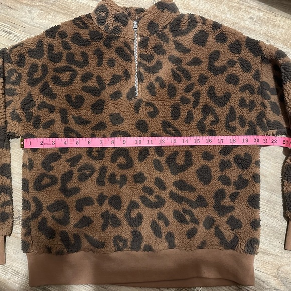 Grayson Threads Long Sleeve, Leopard Print Super Soft Zipper Pull Over - Picture 5 of 7